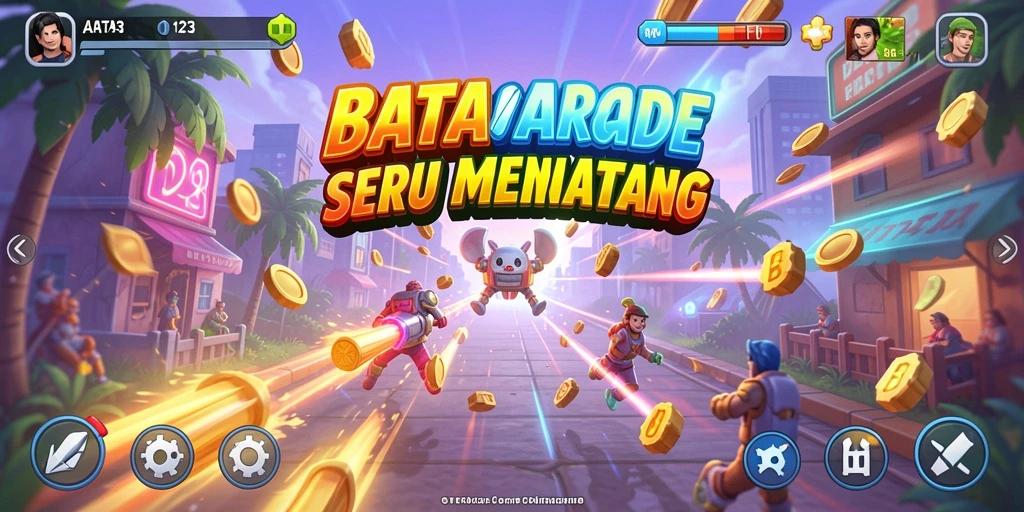 Tampilan gameplay menantang yang penuh warna di BATA123.