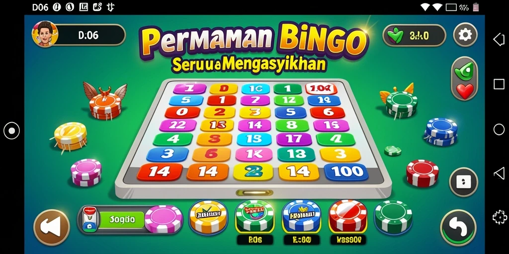 Tampilan gameplay seru dalam D06 saat bermain Bingo dengan teman.