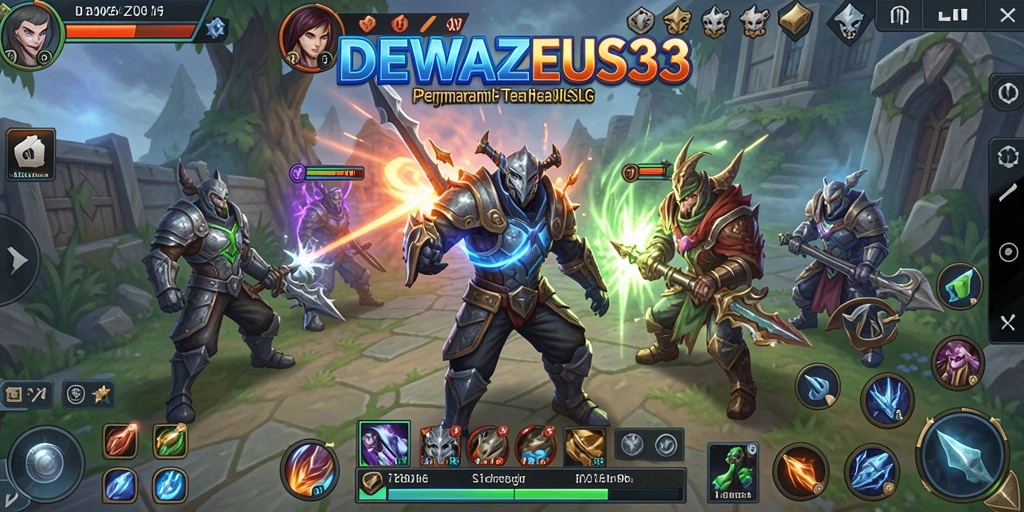 Tampilan gameplay penuh aksi dari DEWAZEUS33 yang sangat strategis.
