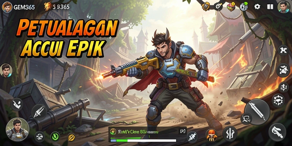 Tampilan menarik dari gameplay GEMS365 yang penuh aksi.