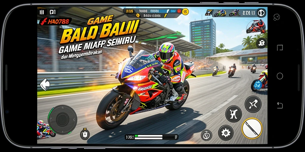 Gameplay seru HAO788 dengan balapan motor yang mendebarkan.