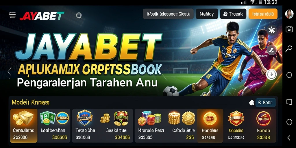 Tampilan antarmuka aplikasi JAYABET saat melakukan taruhan Sportsbook.