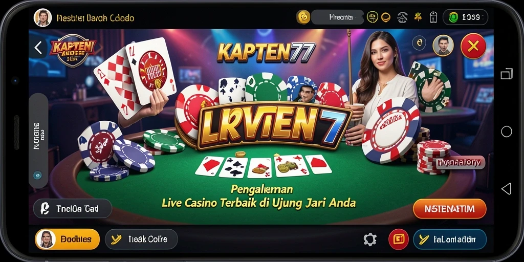 Tampilan gameplay seru dan interaktif dari KAPTEN77 Live Casino.