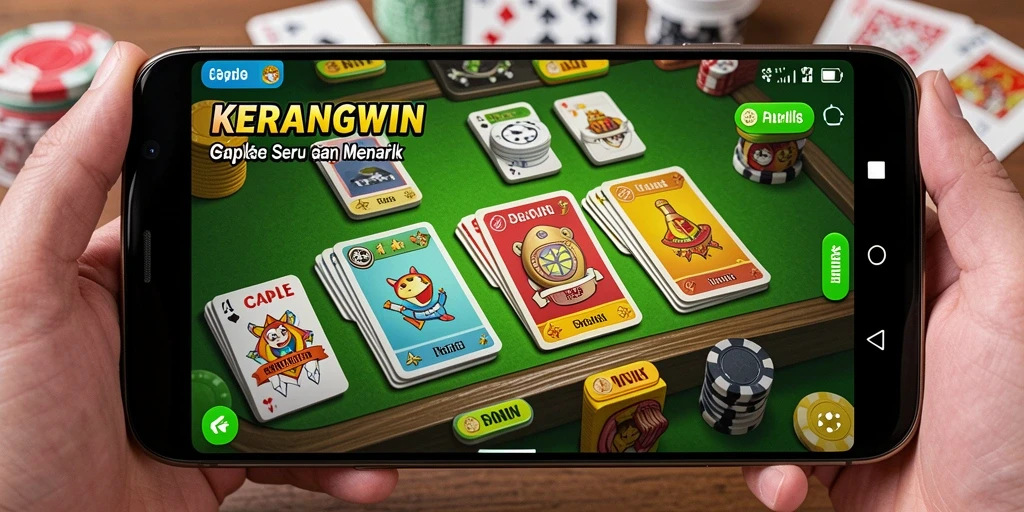 Tampilan gameplay seru KERANGWIN dengan teman-teman dalam permainan Gaple.