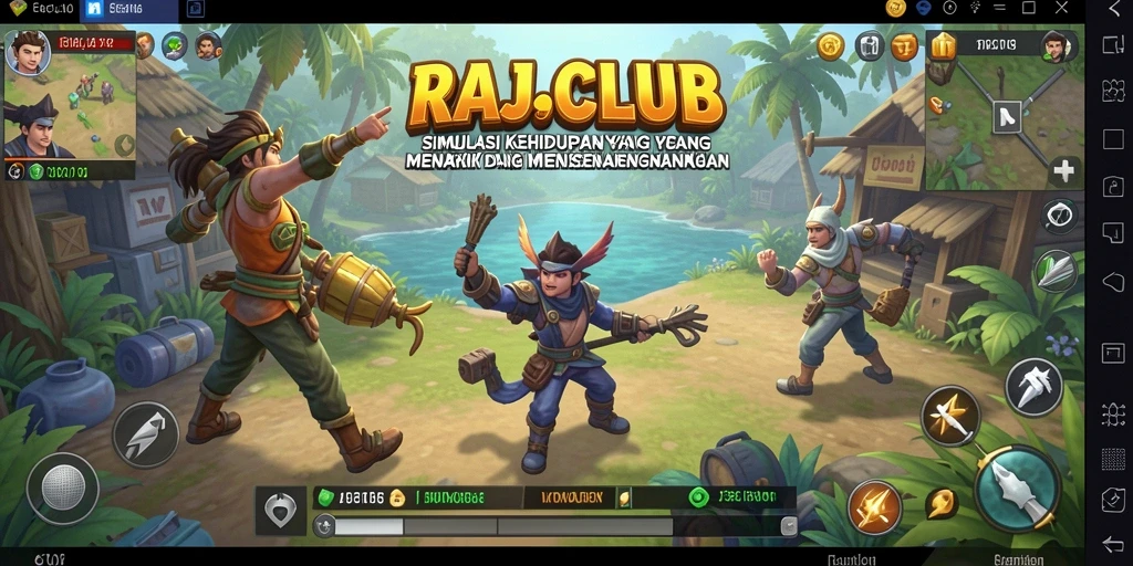 Screenshot gameplay <strong>RAJACLUB</strong> menampilkan desain rumah yang kreatif dan interaksi karakter.