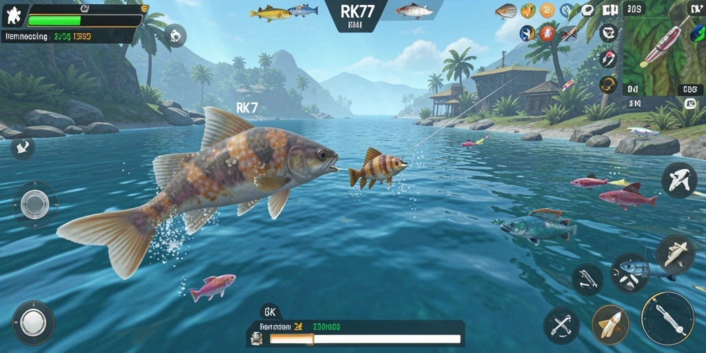 Gameplay RK77 dengan aksi memancing yang intens dan menawan.