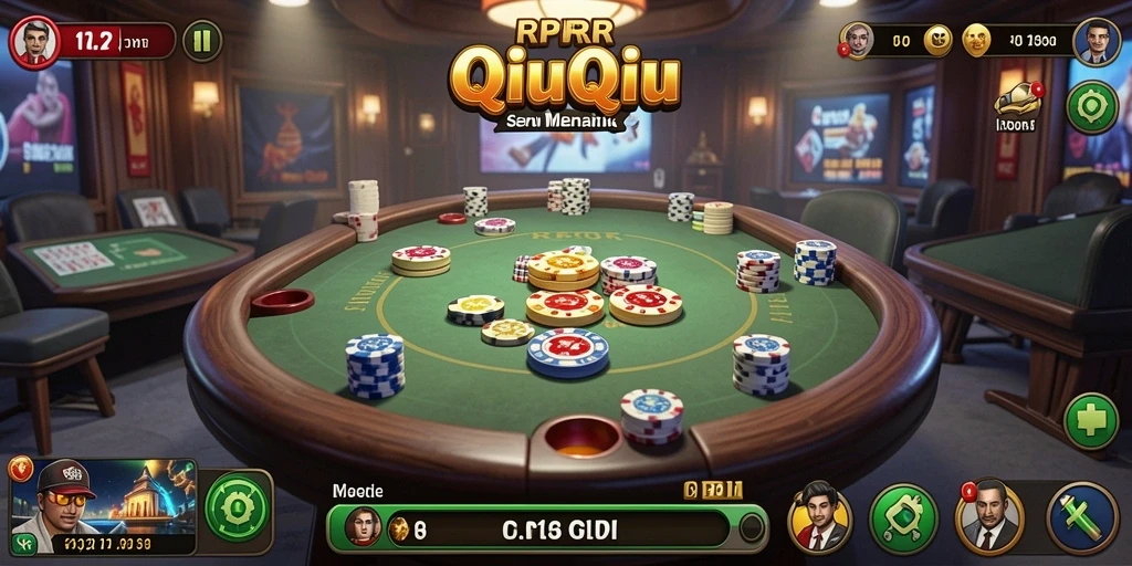 Tampilan gameplay seru RPRR dengan kartu QiuQiu.