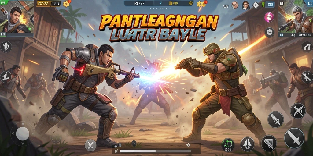 Tampilan gameplay mendebarkan dari RR777 di tengah pertempuran Battle Royale.