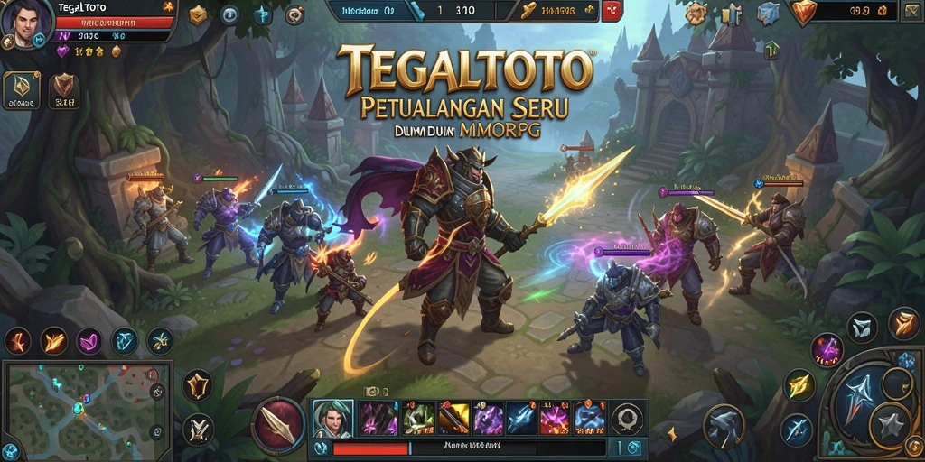 Screenshot gameplay TEGALTOTO yang menampilkan pertempuran epik di dunia MMORPG.