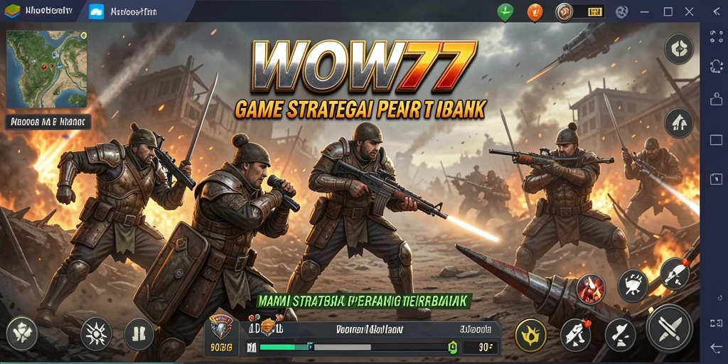 Screenshot gameplay WOW77 menampilkan aksi pertempuran yang intens.