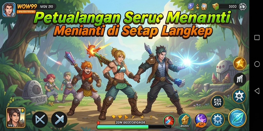 Tampilan gameplay WOW99 yang penuh petualangan dan tantangan.
